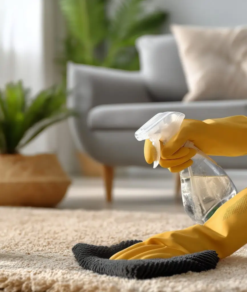 PRO ECO CLEANING technician performing professional carpet cleaning using eco-friendly methods—removing stains, allergens, and deep-set dirt in a County Louth home