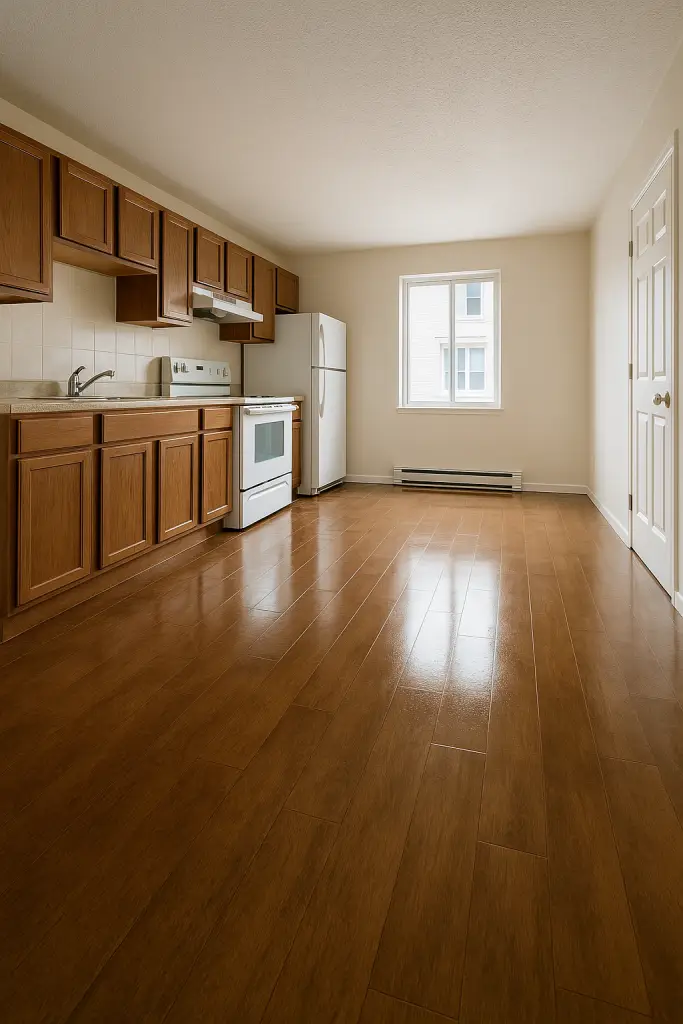Clean, empty room with shiny floor