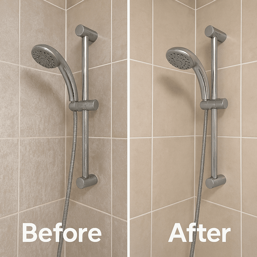 pro- Eco cleaning before after shower cleaning